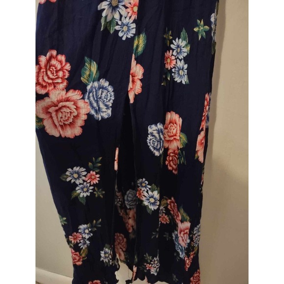 Ruby Rocks Blue Floral Maxi Dress With Slit Size Medium - Picture 5 of 7